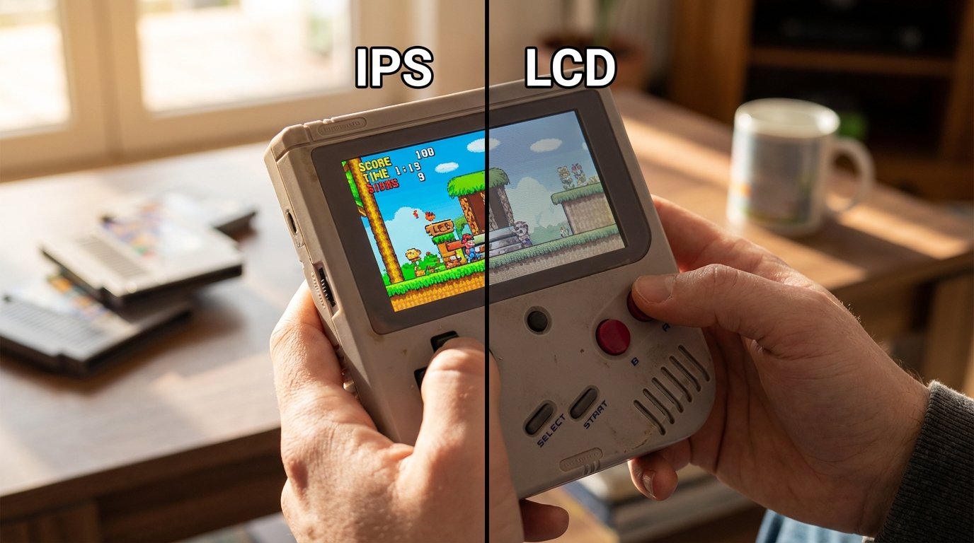 découvrez les différences entre écran ips et lcd pour choisir le meilleur écran pour votre console rétro portable, alliant qualité d'image et performance.